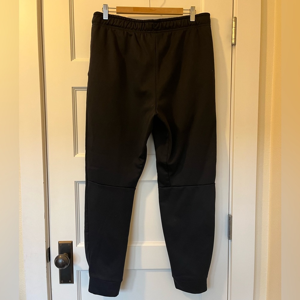 Nike Dri-FIT Standard Fit Joggers Black Men’s Large Swoosh Sweatpants - Picture 2 of 6